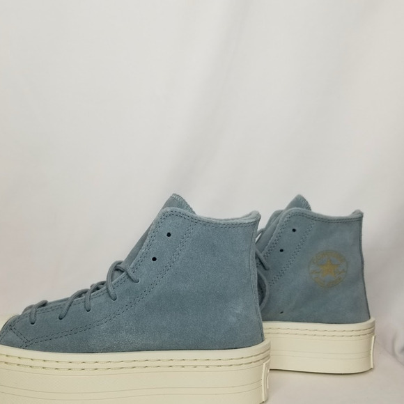 Converse Women CTAS Modern Lift Platform Suede Size 5.5 Mid Blue NWT - Picture 2 of 9